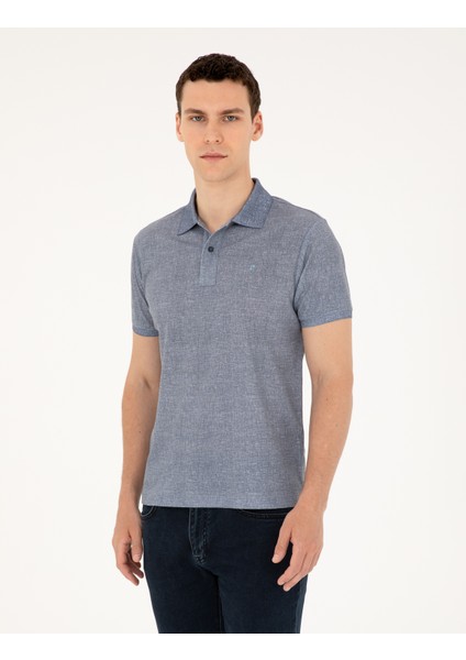 Erkek Lacivert Slim Fit Tişört 50288925-VR033