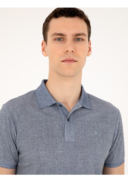 Erkek Lacivert Slim Fit Tişört 50288925-VR033 fiyatları
