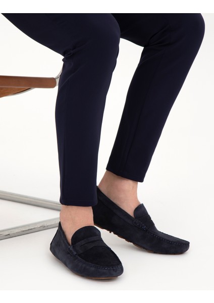 Erkek Lacivert %100 Deri Loafer Ayakkabı 50288705-VR033