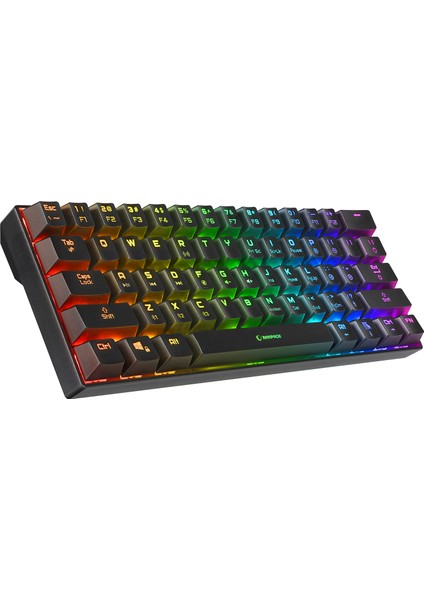 KB-RX63 B-Atom Siyah Bluetooth Rgb Backlight Red Swıtch Us Layout 63 Tuşlu Mini Gaming Oyuncu Klavyesi