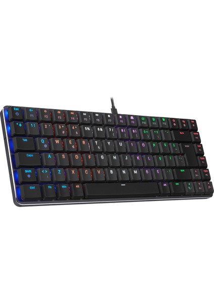 Granıte Siyah/gri Low Profile Red Swıtch Q Rainbow Mekanik Gaming Oyuncu Klavye