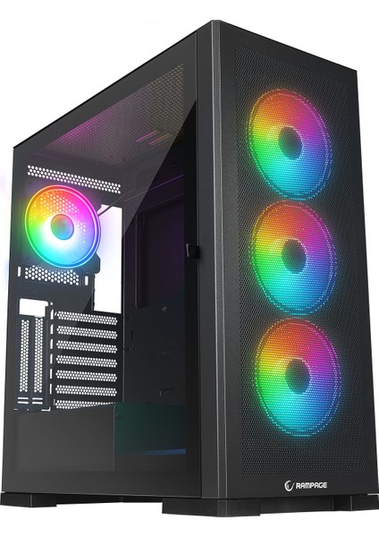 Magnıfıc Mesh Manyetik Temperli Camlı Siyah 4*12CM Rgb Fan Atx Mid-T Gaming Oyuncu Kasası