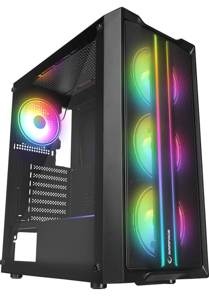 Slıder Mesh LED Şerit Temperli Cam Siyah 4*12CM Sabit Rgb Fan Atx Mid-T Gaming Oyuncu Kasası