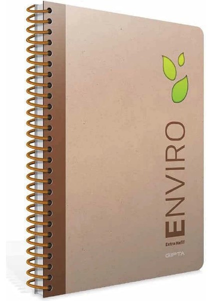 Enviro Spiralli Kraft Sert Kapak Kareli Defter A4 100 Yaprak