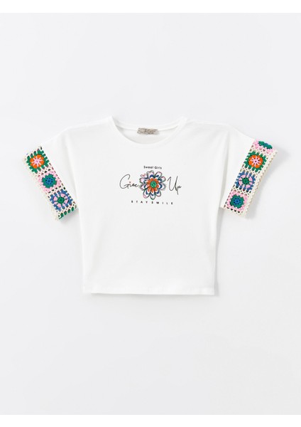 Kız Çocuk Kolu Triko Dantelli Bluz