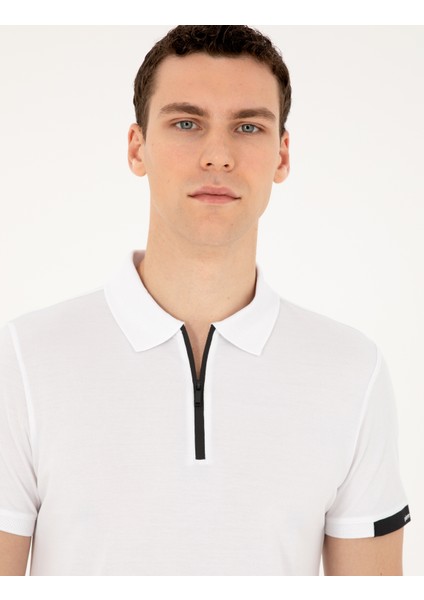 Erkek Beyaz Slim Fit Tişört 50281060-VR013 fiyatları