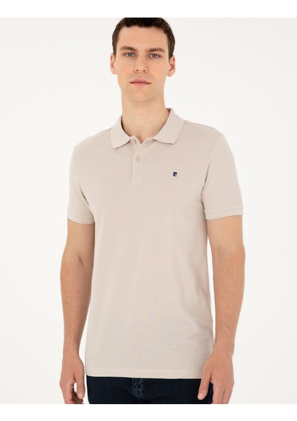 Pierre Cardin Erkek Taş Slim Fit Basic Tişört 50291625-VR049