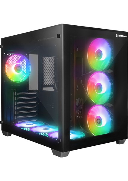 Iceblade Pro Black 7*12CM Argb Fan Kontrolcü Temperli Cam Kumandalı Atx Mid-T Gaming Oyuncu