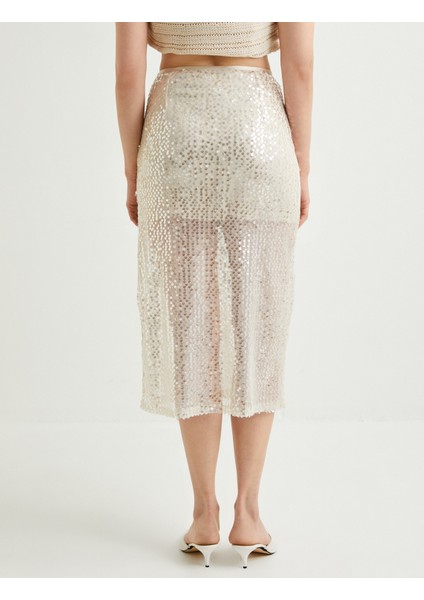 Payetli Midi Etek Normal Bel fırsatları