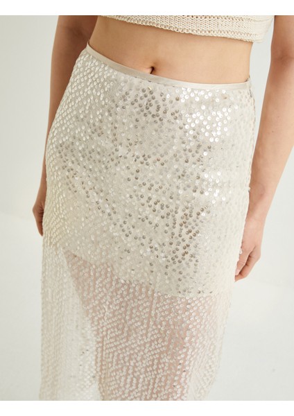 Payetli Midi Etek Normal Bel indirimleri