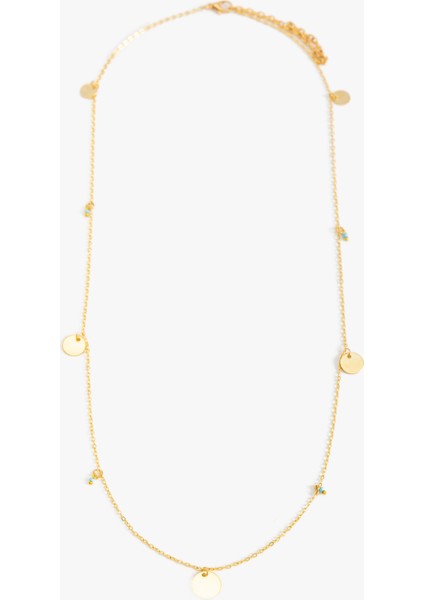 Uzun Kolye Geometrik Charm Detaylı