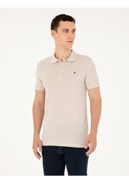 Pierre Cardin Erkek Taş Slim Fit Basic Tişört 50291625-VR049