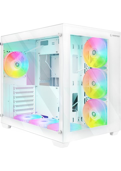 Iceblade Pro Whıte 7*12CM Argb Fan Kontrolcü Temperli Cam Kumandalı Atx Mid-T Gaming Oyuncu
