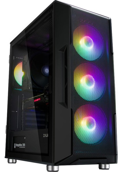 I3 Neo Black Mesh Megamax 700W 80+ 4*12CM Rgb Fan Mid-T Gaming Oyuncu Kasası
