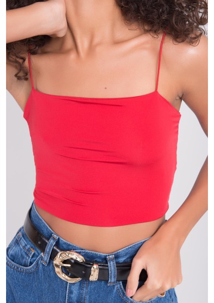 Mint Ip Askılı Crop Top