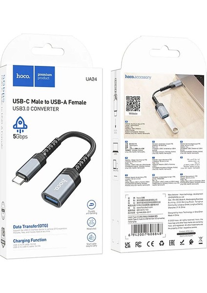 UA24 Dişi USB To Erkek Type-C Dönüştürücü 3.0 Converter