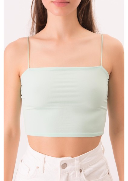 Mint Ip Askılı Crop Top