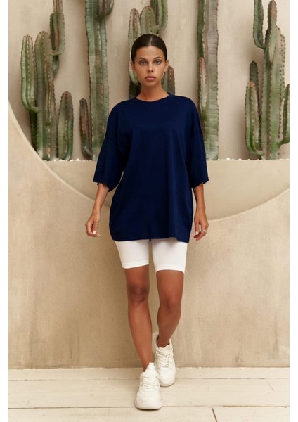 Lux Kadın Kısa Kollu Tişört Lacivert fiyatları