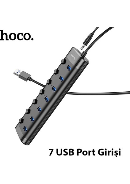 HB40 7xusb 2.0 Anahtarlı USB Hızlı Şarj ve Veri Okuyucu