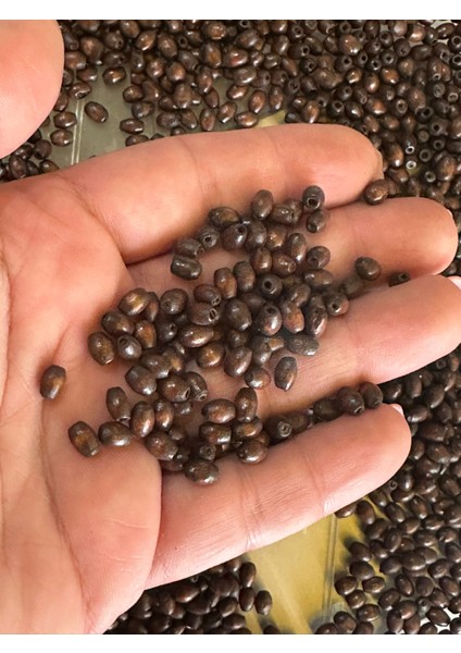 05mm 20 Gr Delikli Koyu Kahverengi Ahşap Takı Boncuğu