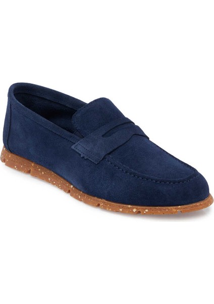 Mavi Hakiki Süet Deri Erkek Loafer - E24I1AY56588-F60