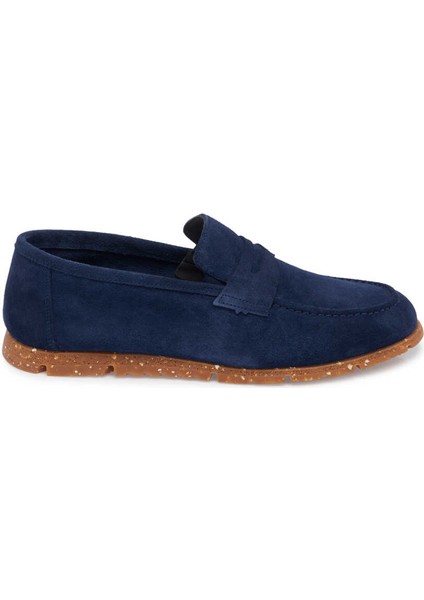 Mavi Hakiki Süet Deri Erkek Loafer - E24I1AY56588-F60