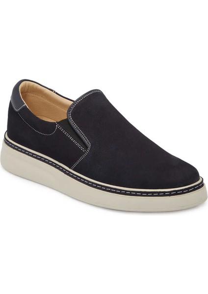 Lacivert Hakiki Nubuk Deri Erkek Loafer - E24I1AY56600-C39
