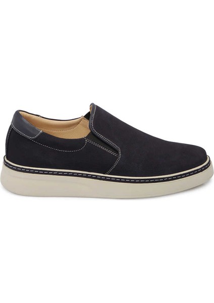 Lacivert Hakiki Nubuk Deri Erkek Loafer - E24I1AY56600-C39