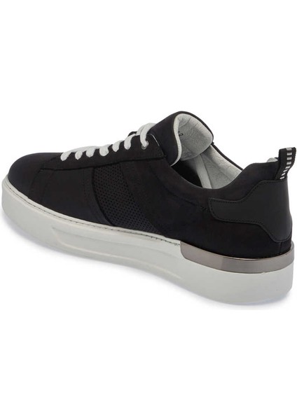 Siyah Hakiki Nubuk Deri Erkek Sneaker - E24I1AY56638-A64