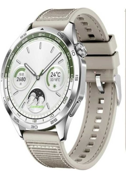 Honor Watch Gs Pro Örgü Kumaş Hibrit Ayarlanabilir Silikon Lansman Saat Kordonu