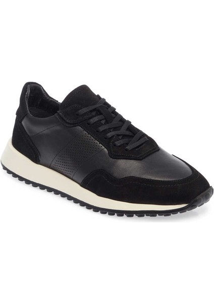Siyah Hakiki Deri Erkek Sneaker - E24I1AY56666-W19