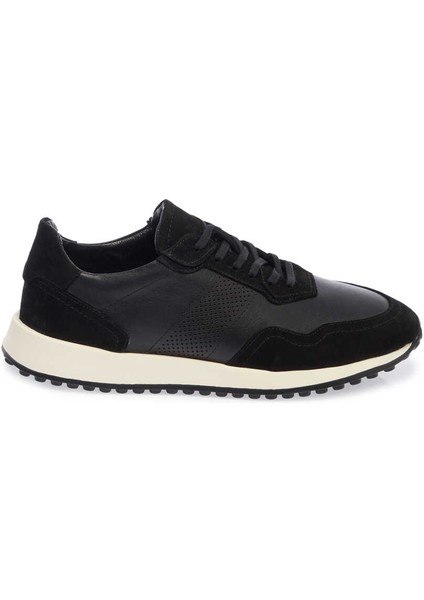 Siyah Hakiki Deri Erkek Sneaker - E24I1AY56666-W19