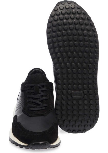Siyah Hakiki Deri Erkek Sneaker - E24I1AY56666-W19