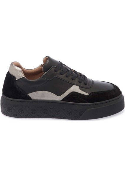 Siyah Hakiki Deri Kadın Sneaker - K24I1AY67300-A23