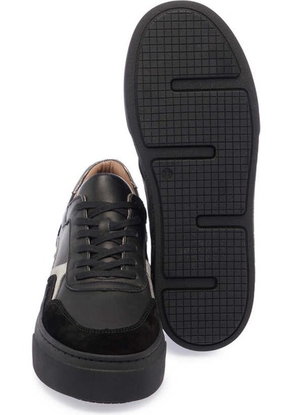 Siyah Hakiki Deri Kadın Sneaker - K24I1AY67300-A23