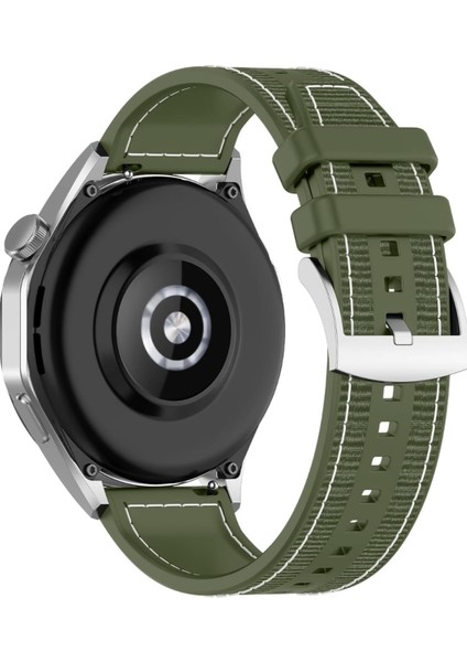 Xiaomi Mi Watch (Yuvarlak Kasa) Yeşilörgü Kumaş Hibrit Ayarlanabilir Silikon Lansman Saat Kordonu