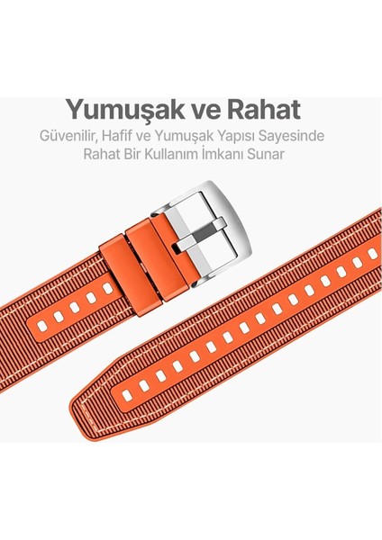 Xiaomi Mi Watch (Yuvarlak Kasa) Örgü Kumaş Hibrit Ayarlanabilir Silikon Lansman Saat Kordonu