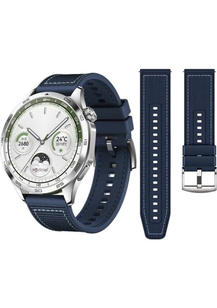 Xiaomi Mi Watch (Yuvarlak Kasa) Örgü Kumaş Hibrit Ayarlanabilir Silikon Lansman Saat Kordonu modelleri