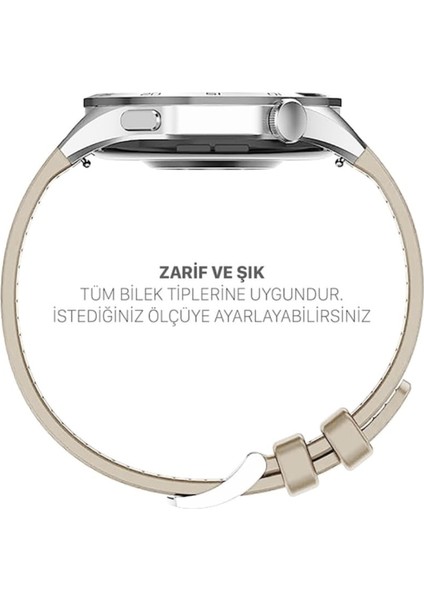 Xiaomi Mi Watch (Yuvarlak Kasa) Örgü Kumaş Hibrit Ayarlanabilir Silikon Lansman Saat Kordonu