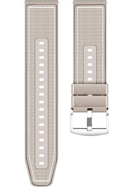 Xiaomi Mi Watch (Yuvarlak Kasa) Örgü Kumaş Hibrit Ayarlanabilir Silikon Lansman Saat Kordonu