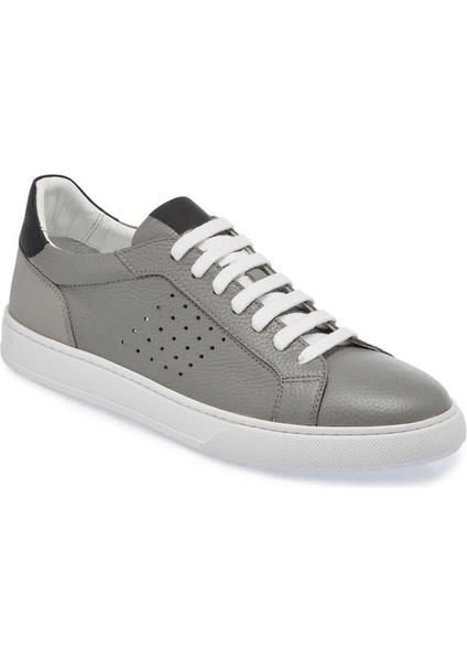Gri Hakiki Deri Erkek Sneaker - E24I1AY56729-G35