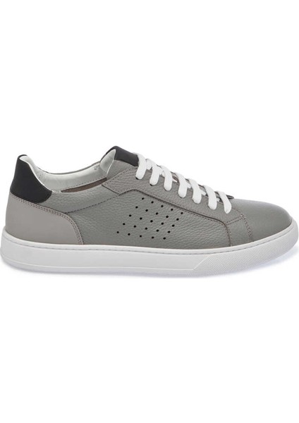 Gri Hakiki Deri Erkek Sneaker - E24I1AY56729-G35