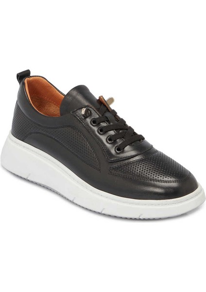 Siyah Hakiki Deri Kadın Sneaker - K24I1AY67146-A23