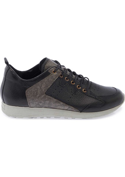 Siyah Hakiki Deri Erkek Sneaker - E24I1AY56756-A23