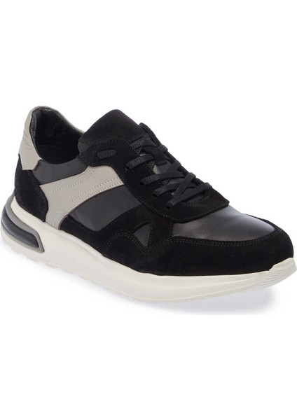 Siyah Hakiki Deri Erkek Sneaker - E24I1AY56670-W19