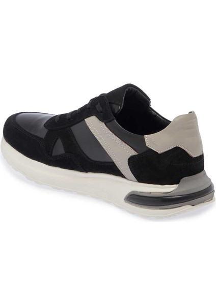 Siyah Hakiki Deri Erkek Sneaker - E24I1AY56670-W19