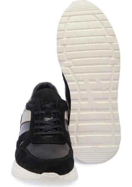 Siyah Hakiki Deri Erkek Sneaker - E24I1AY56670-W19