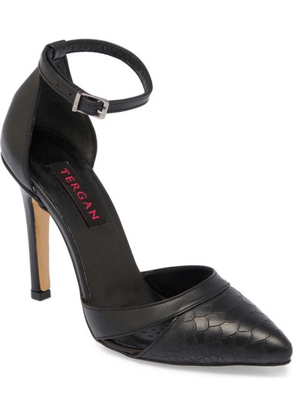 Siyah Hakiki Deri Kadın Stiletto - K24I1AY67289-A23