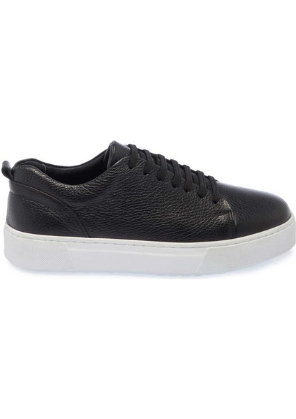 Siyah Hakiki Deri Erkek Sneaker - E24I1AY56878-A41