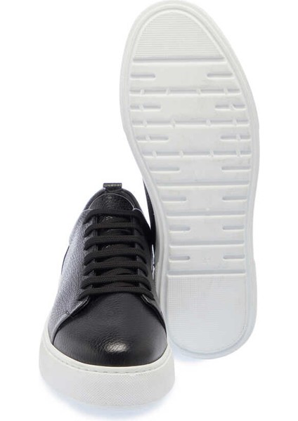 Siyah Hakiki Deri Erkek Sneaker - E24I1AY56878-A41